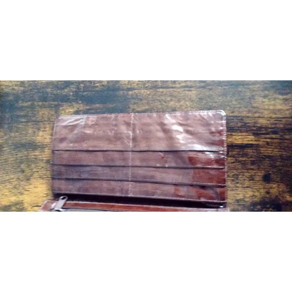 Vintage Genuine Eel Skin Men's Wallet, Deep Burgundy Mahogany